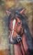 Brown Horse 3 (FR_1523_61602) - Framed Handmade Painting - 12in X 23in