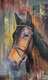 Brown Horse 1 (FR_1523_61600) - Framed Handmade Painting - 12in X 23in