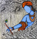 Bansidhar 2 (ART-7129-103913) - Handpainted Art Painting - 32in X 34in