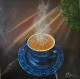 "The Tea Cup" (ART-15882-104037) - Handpainted Art Painting - 12in X 12in