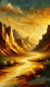 Golden Harmony: Impressionistic Painting With Brown And Gold Tones (PRT-15697-104069) - Canvas Art Print - 24in X 42in