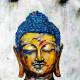 Gautam Buddha With White And Light Colour Background (ART-8034-104048) - Handpainted Art Painting - 20in X 20in