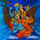 Laxmi Narayan With Garuda Painting (ART-3053-104457) - Handpainted Art Painting - 24in X 24in