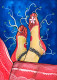 The Bengali Bride’s Feet (ART-7283-104496) - Handpainted Art Painting - 8in X 11in