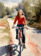 Bicycle Girl 3 (PRT-8991-104679) - Canvas Art Print - 43in X 60in