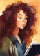 Curly Girl 3 (PRT-8991-104717) - Canvas Art Print - 43in X 60in