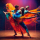 Colourful Dance 2 (PRT-8991-104706) - Canvas Art Print - 60in X 60in