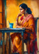 Indian Woman Study 2 (PRT-8991-104887) - Canvas Art Print - 43in X 60in