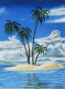 Tiny Palm Island (PRT-16026-104837) - Canvas Art Print - 26in X 36in
