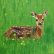 Fawn 01 (ART-5839-104728) - Handpainted Art Painting - 8in X 8in