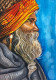 The Brooding Saadhu (ART-7283-104513) - Handpainted Art Painting - 8in X 11in