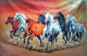 Galloping Seven Horses (ART-7699-104755) - Handpainted Art Painting - 42in X 30in