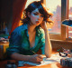 Study Girl (PRT-8991-104896) - Canvas Art Print - 60in X 56in