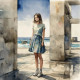 Waiting Girl 7 (PRT-8991-104932) - Canvas Art Print - 60in X 60in