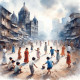 Children Play (PRT-8991-105011) - Canvas Art Print - 60in X 60in