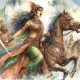 Warrior Princess 16 (PRT-8991-105092) - Canvas Art Print - 60in X 60in