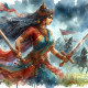 Warrior Princess 6 (PRT-8991-105074) - Canvas Art Print - 60in X 60in