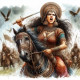 Warrior Princess 14 (PRT-8991-105090) - Canvas Art Print - 60in X 60in