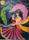 Radha Krishna (ART-16062-104986) - Handpainted Art Painting - 12in X 16in