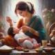 Mother's Love 20 (PRT-8991-105172) - Canvas Art Print - 60in X 60in