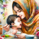 Mother's Love 3 (PRT-8991-105136) - Canvas Art Print - 60in X 60in