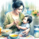 Mother's Love 4 (PRT-8991-105137) - Canvas Art Print - 60in X 60in