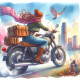 Biker Girl (PRT-8991-105159) - Canvas Art Print - 60in X 60in