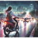 Biker Girl 3 (PRT-8991-105161) - Canvas Art Print - 60in X 60in