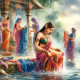 Lady In River 6 (PRT-8991-105233) - Canvas Art Print - 60in X 60in