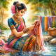 Lady In River 8 (PRT-8991-105235) - Canvas Art Print - 60in X 60in