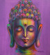 Buddha Colorful (ART-3512-105209) - Handpainted Art Painting - 10in X 11in