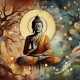 Buddha 13 (PRT-8991-105332) - Canvas Art Print - 60in X 60in