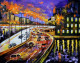 LIGHT OF CITY (ART-82-105338) - Handpainted Art Painting - 30in X 24in