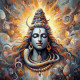 Mahadev 14 (PRT-8991-105390) - Canvas Art Print - 60in X 60in