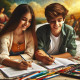 Couple Study (PRT-8991-105408) - Canvas Art Print - 60in X 60in