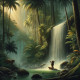 Woman Waterfall (PRT-8991-105409) - Canvas Art Print - 60in X 60in