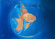 Gold Fish In A Bowl (ART-8347-105350) - Handpainted Art Painting - 24in X 16in