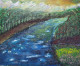 River Flowing (ART-16066-105375) - Handpainted Art Painting - 20in X 16in