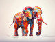 Mosaic Elephant (PRT-7809-105532) - Canvas Art Print - 12in X 9in