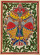 Madhubani (ART-16116-105580) - Handpainted Art Painting - 11in X 20in