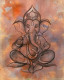 Ganesha (ART-3512-105516) - Handpainted Art Painting - 12in X 15in