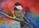 Watercolor Painting Of A Bird Sparrow (ART-16102-105641) - Handpainted Art Painting - 12in X 8in