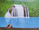 The Waterfall (ART-16175-105884) - Handpainted Art Painting - 22in X 18in