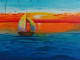 Sea Sunset (ART-16180-105873) - Handpainted Art Painting - 12in X 9in