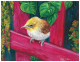 Yellow Bird Painting (PRT-1292-105948) - Canvas Art Print - 12in X 9in