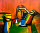 The Faces (ART-16178-105971) - Handpainted Art Painting - 62in X 52in