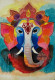 Ganesh Acrylic Painting (ART-16192-105890) - Handpainted Art Painting - 12in X 17in