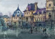 Cityscape-4 (ART-5995-106033) - Handpainted Art Painting - 15in X 11in