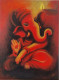 Divine Ganesha (ART-8916-106145) - Handpainted Art Painting - 18in X 24in