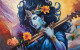 Krishna Painting (ART-16153-106196) - Handpainted Art Painting - 66in X 42in